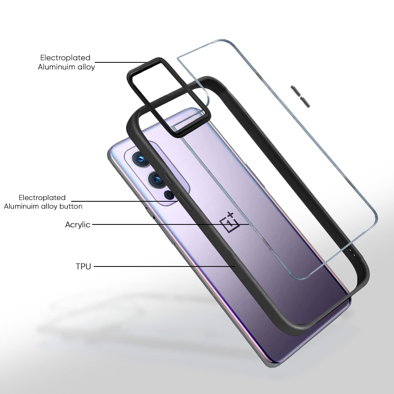 OnePlus 9R mobile back cover in black by Pikkme – photo 2