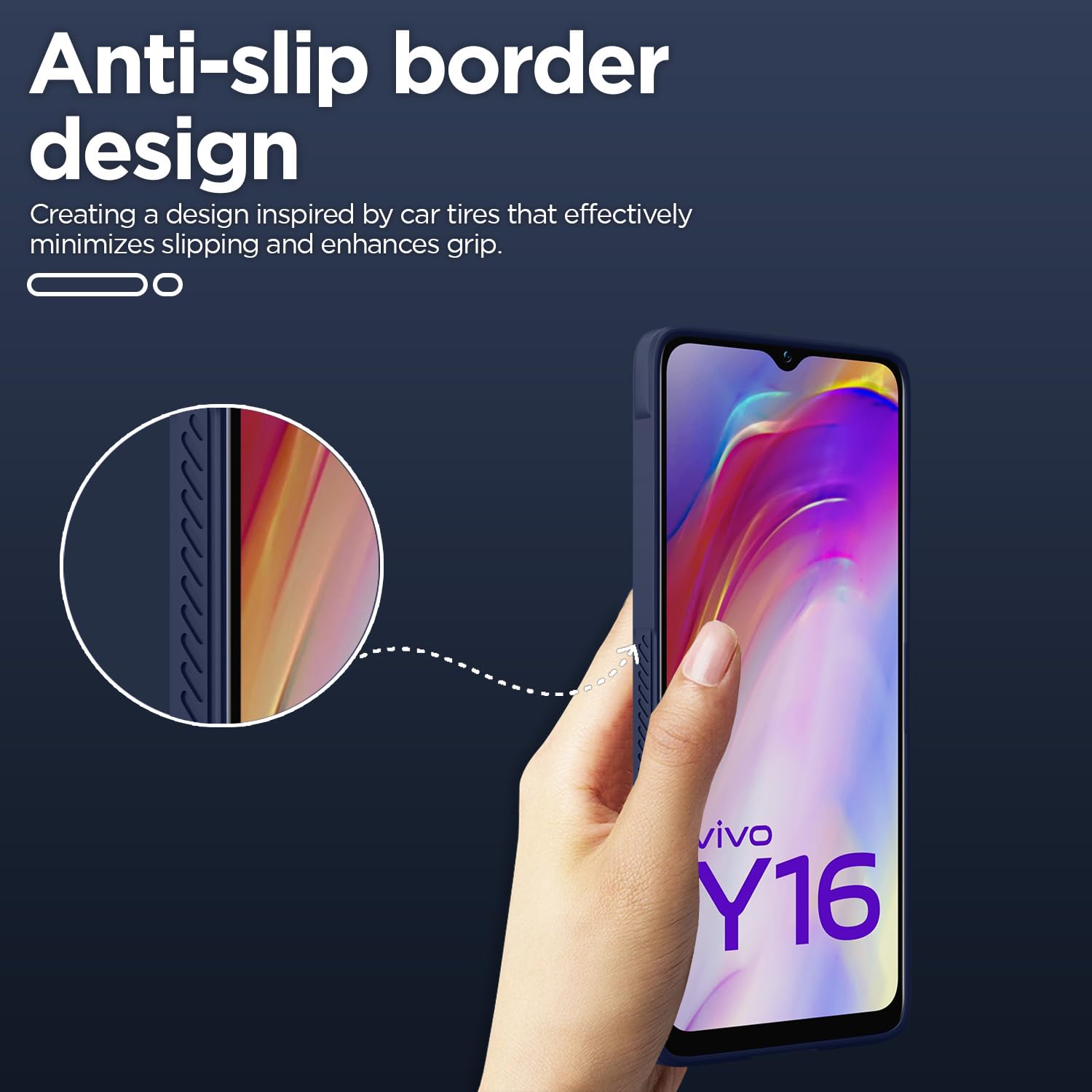 Vivo Y16/T2x/Y56 phone cover in blue by Pikkme – photo 4