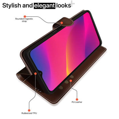 Pikkme Oppo A9 2020/A5 2020 brown & coffee wallet flip cover – photo 3