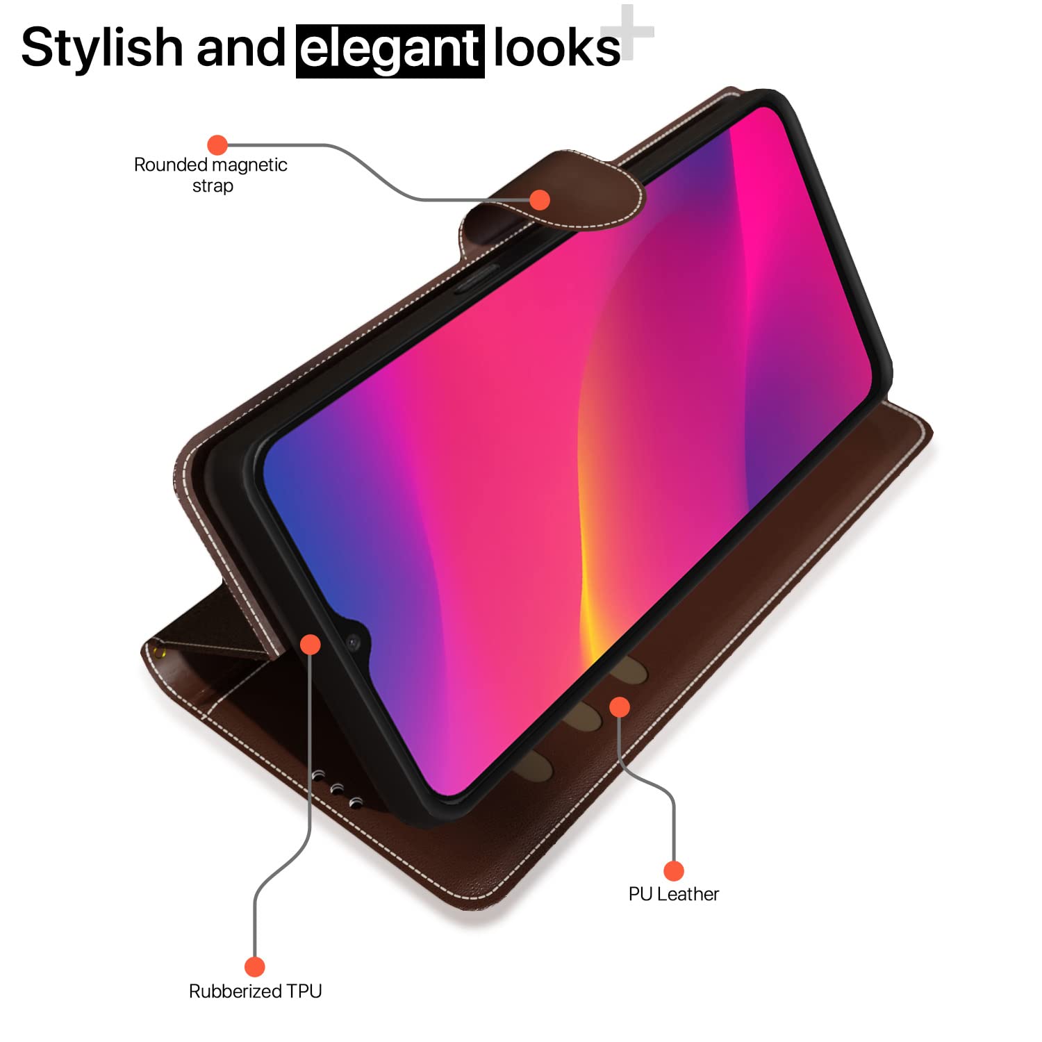 Pikkme brown & coffee flip case for Oppo A9 2020/A5 2020 – photo 3