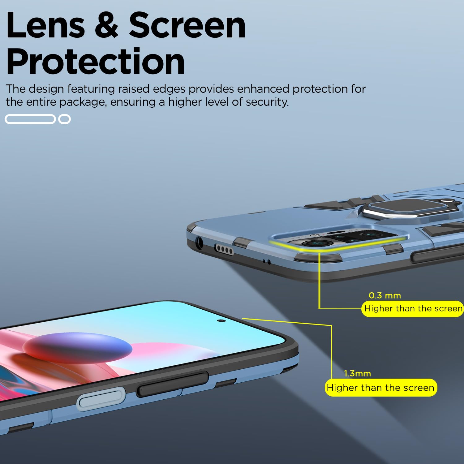 Pikkme Redmi Note 10 Pro/Note 10 Pro Max D5 Tough Armor Back Cover | Blue