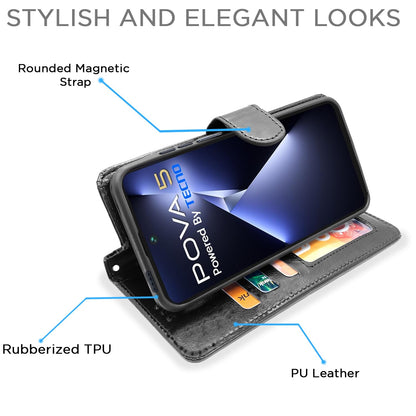 Pikkme black flip case for Tecno Pova 5/Pova 5 Pro 5G – photo 3