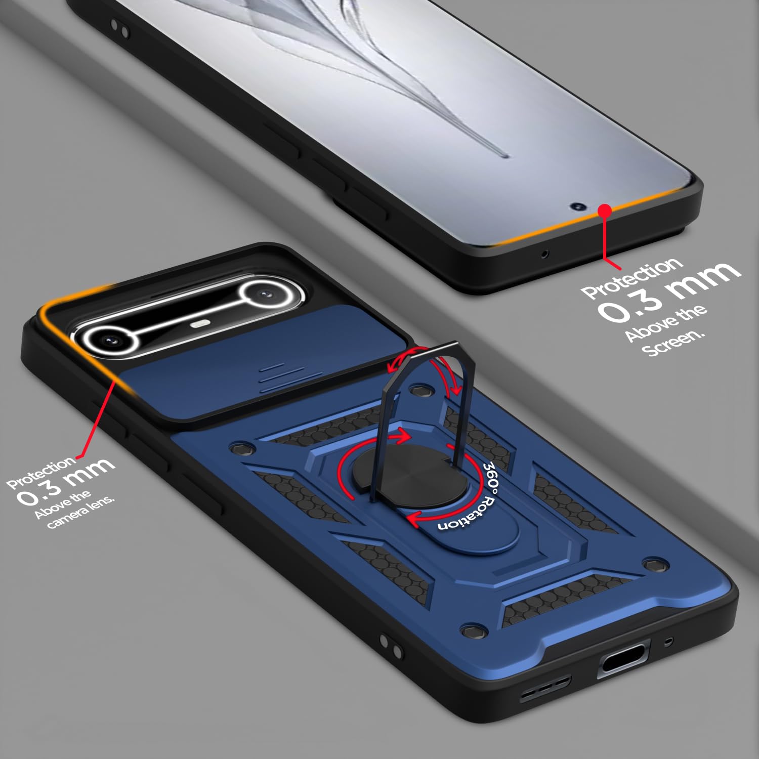 Tecno Pova D10 Camera Shield mobile back cover in blue by Pikkme – photo 4