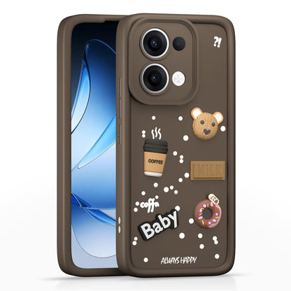 Oppo Reno 13 5G/3D back cover in brown by Pikkme