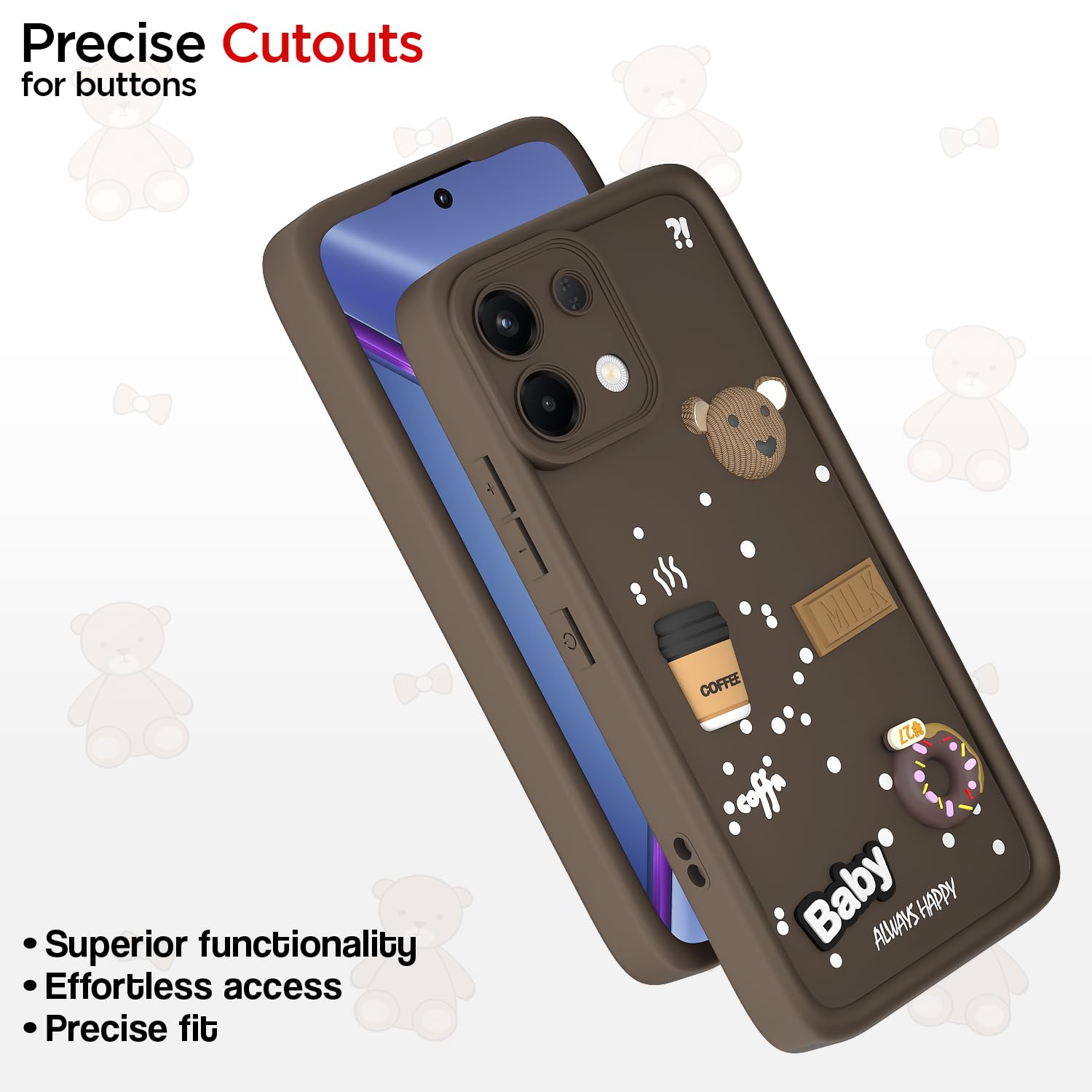 Pikkme Oppo K13 5G/3D Silicone brown mobile back cover – photo 6