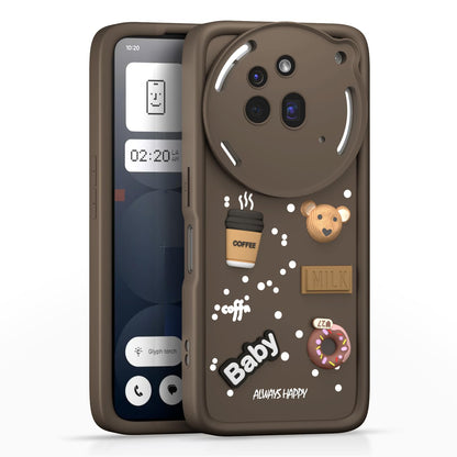 Pikkme brown Silicone mobile back cover for Nothing Phone 3a Pro 5G/3D