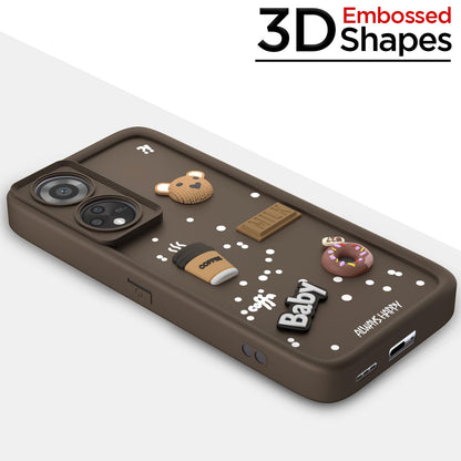 Oppo Reno 8T Silicone mobile cover in brown by Pikkme – photo 3