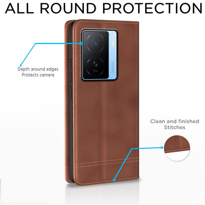 iQOO Z7/Z7s 5G Magnetic mobile flip cover in brown by Pikkme – photo 4