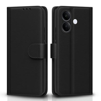 Black wallet flip cover for Vivo V60 Lite 5G – Pikkme