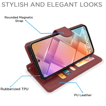 Pikkme brown mobile flip cover for Vivo T3/Y200e 5G – photo 3