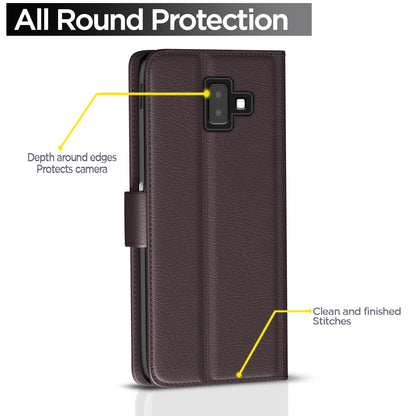 Samsung J6 Plus Wallet wallet flip cover in coffee by Pikkme – photo 4