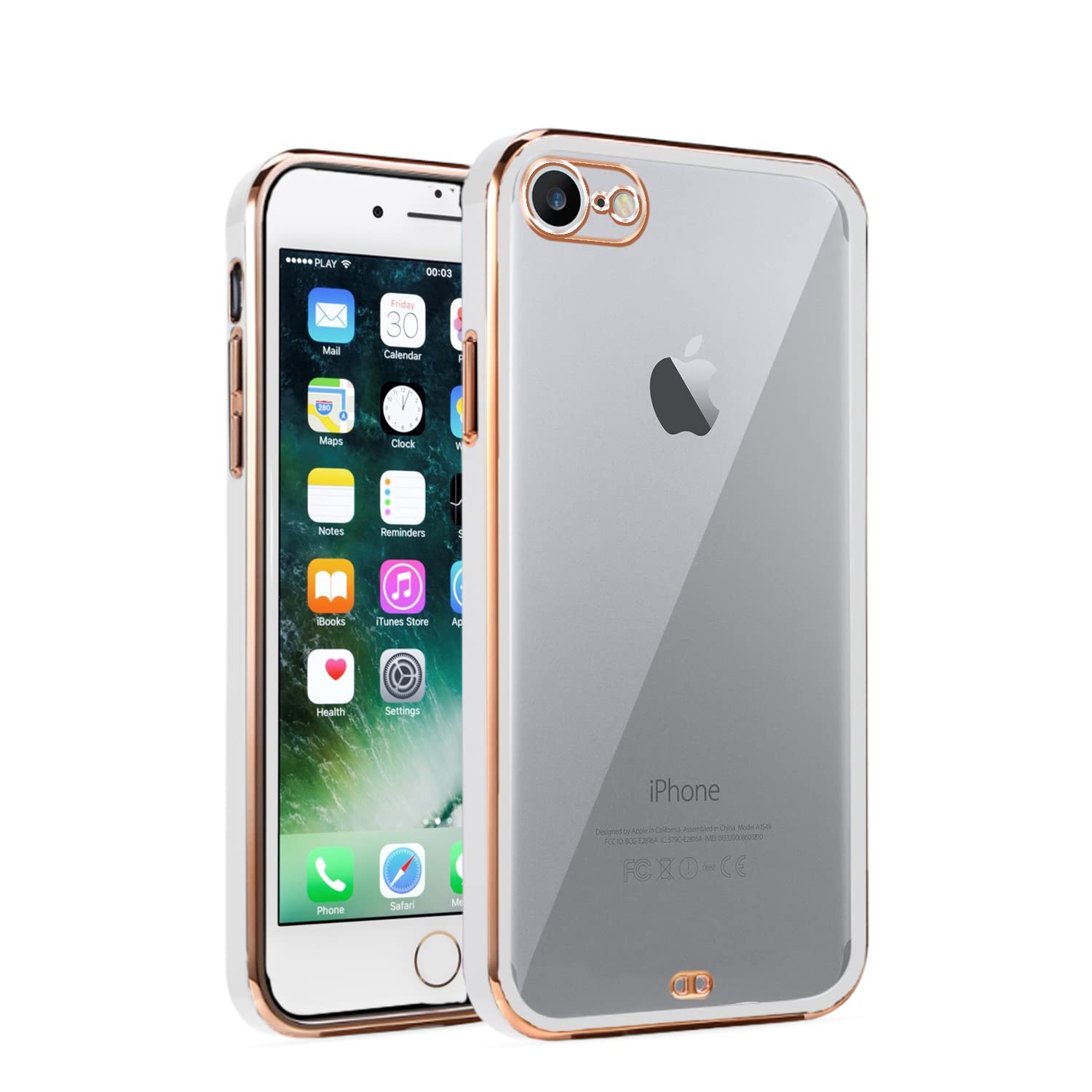 Pikkme white mobile back cover for iPhone 7/8