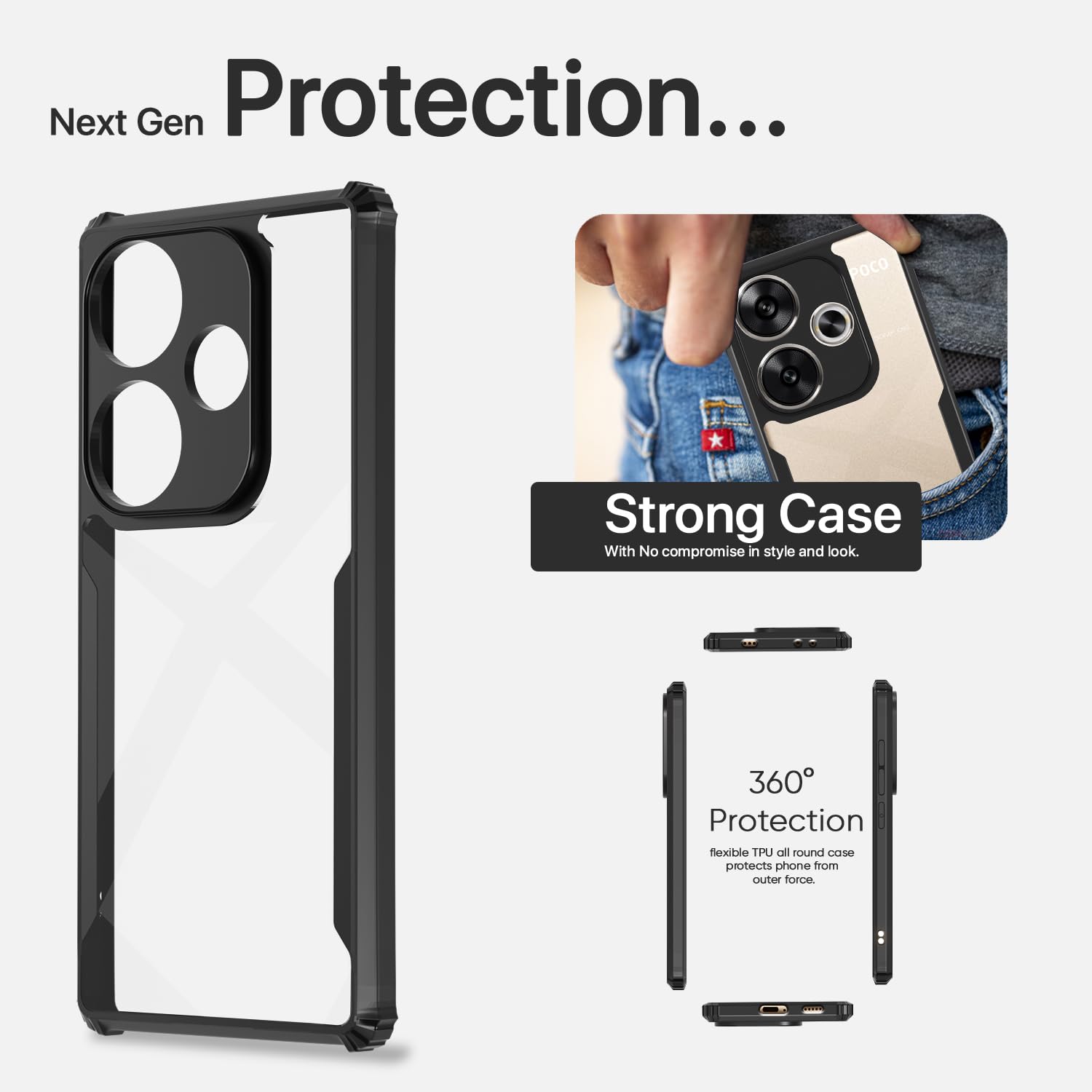 Poco F6 5G back cover in black by Pikkme – photo 6