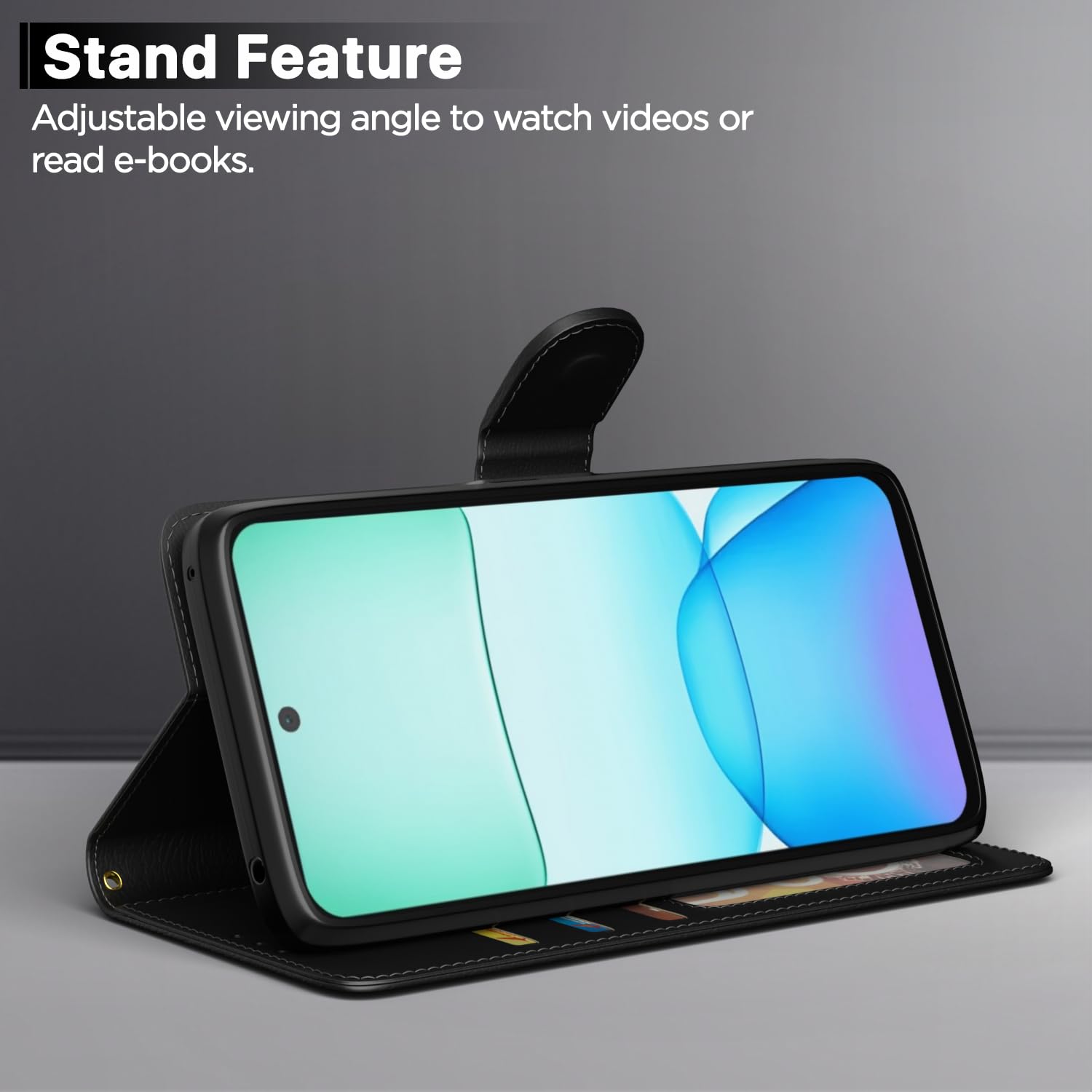Redmi 13/Poco M6 Plus 5G Wallet wallet flip cover in black by Pikkme – photo 3