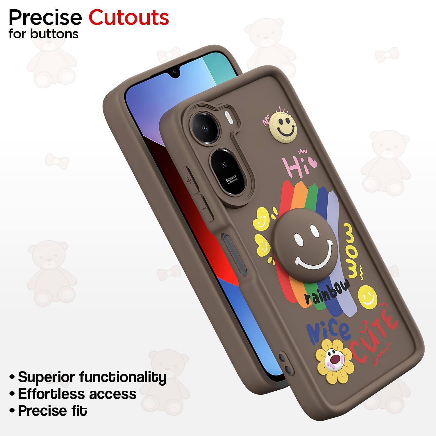 Pikkme brown mobile back cover for Redmi A7 Pro/Poco C85x 5G – photo 6