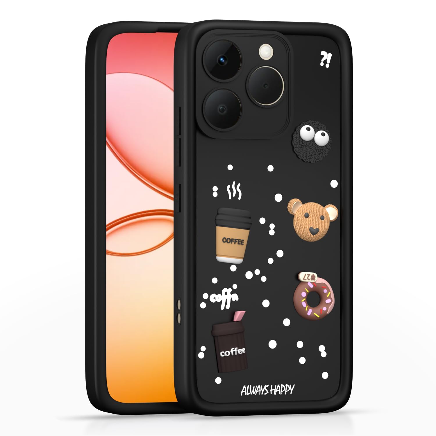 Black Silicone back cover for Realme 15T 5G/Narzo 90 5G/3D – Pikkme