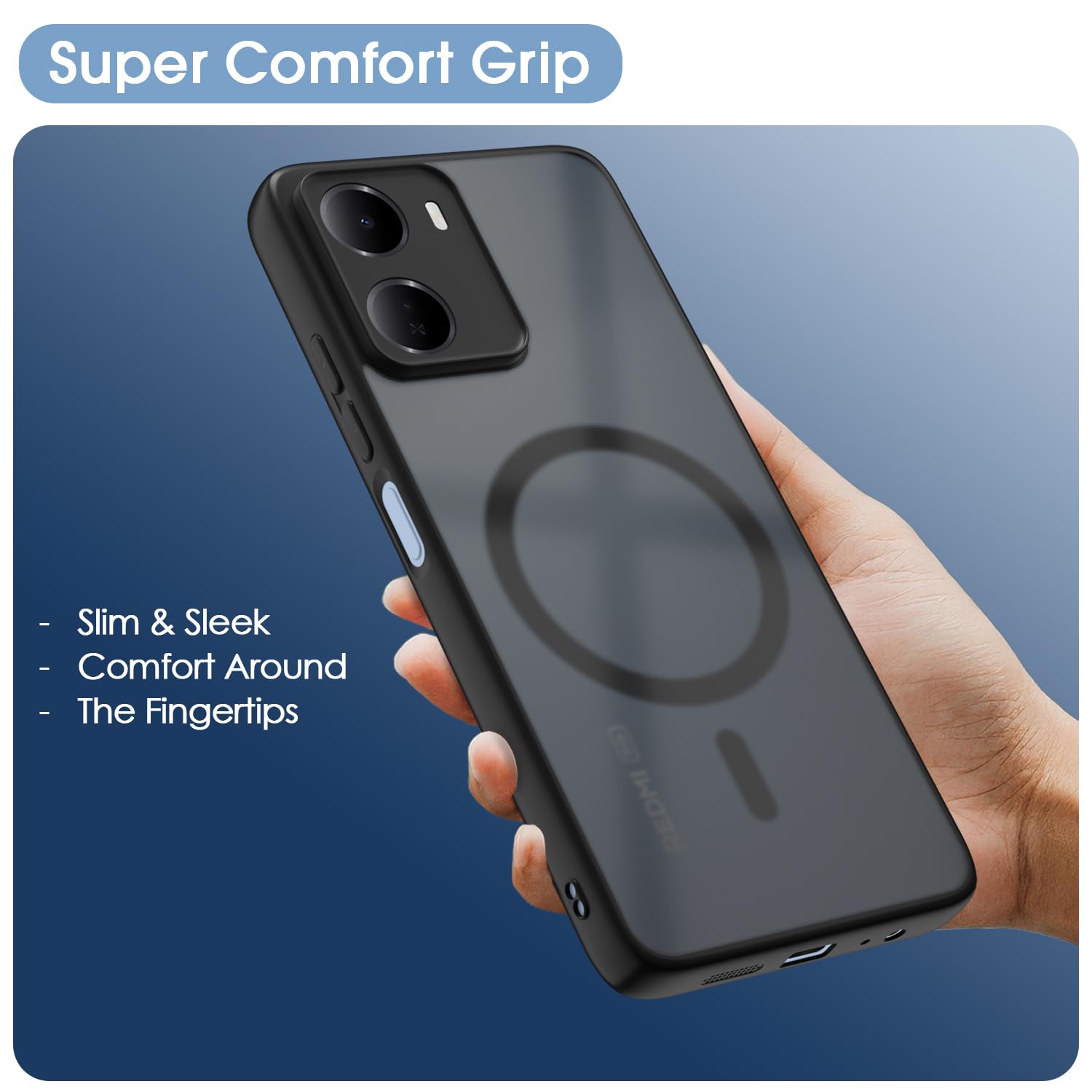 Pikkme black smoke mag-safe back cover for Redmi 15A 5G – photo 6