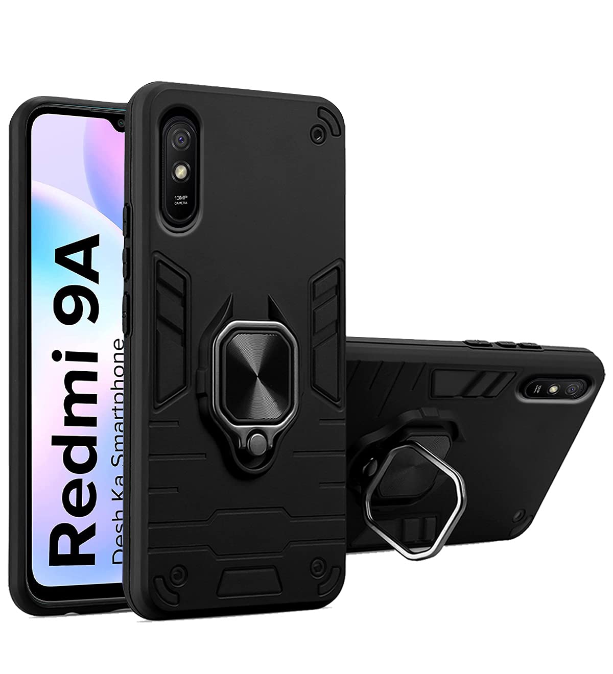 Black D5 Tough Armor mobile cover for Redmi 9A, Redmi 9i – Pikkme