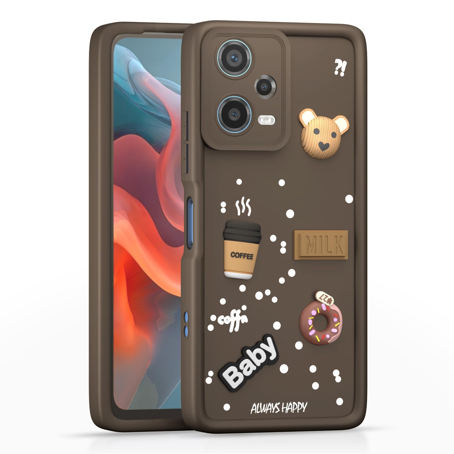 Pikkme Redmi Note 12 Pro 5G Silicone brown mobile back cover