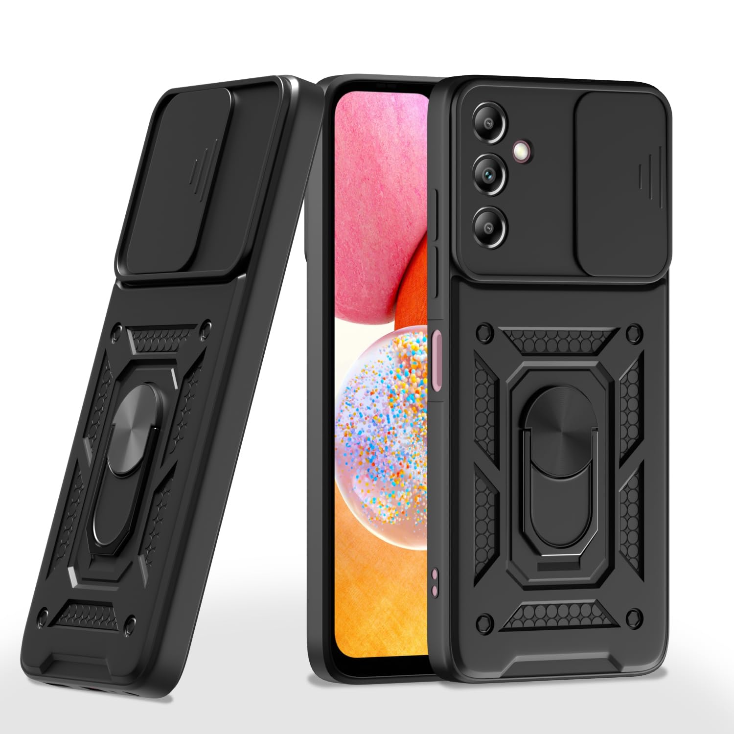 Pikkme black phone cover for Samsung A14 4G/A14 5G/360