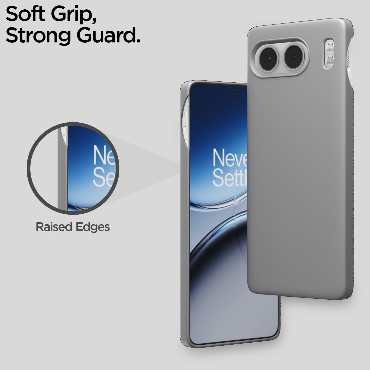 Pikkme OnePlus Nord 4 5G SideCut Soft Matte Silicone Back Cover (Grey)