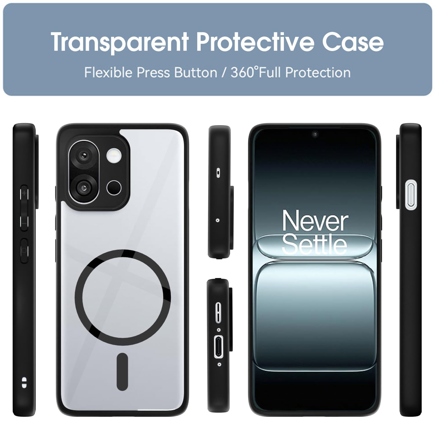 Pikkme OnePlus 13s 5G Eagle 2 Magsafe Back Cover (Black)