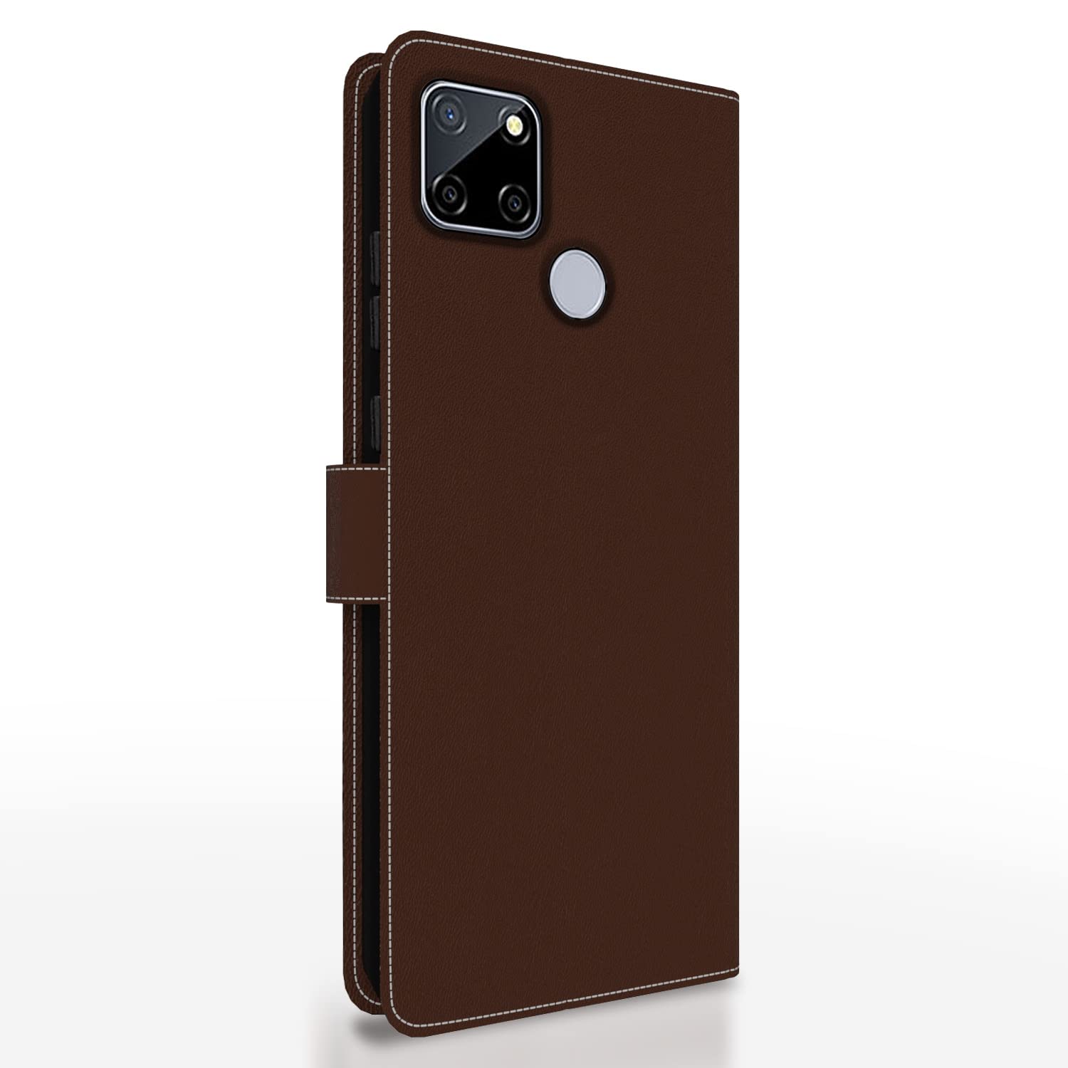 Realme C12/C25/C25s/Narzo 20/Narzo 30A wallet flip cover in brown & coffee by Pikkme – photo 4