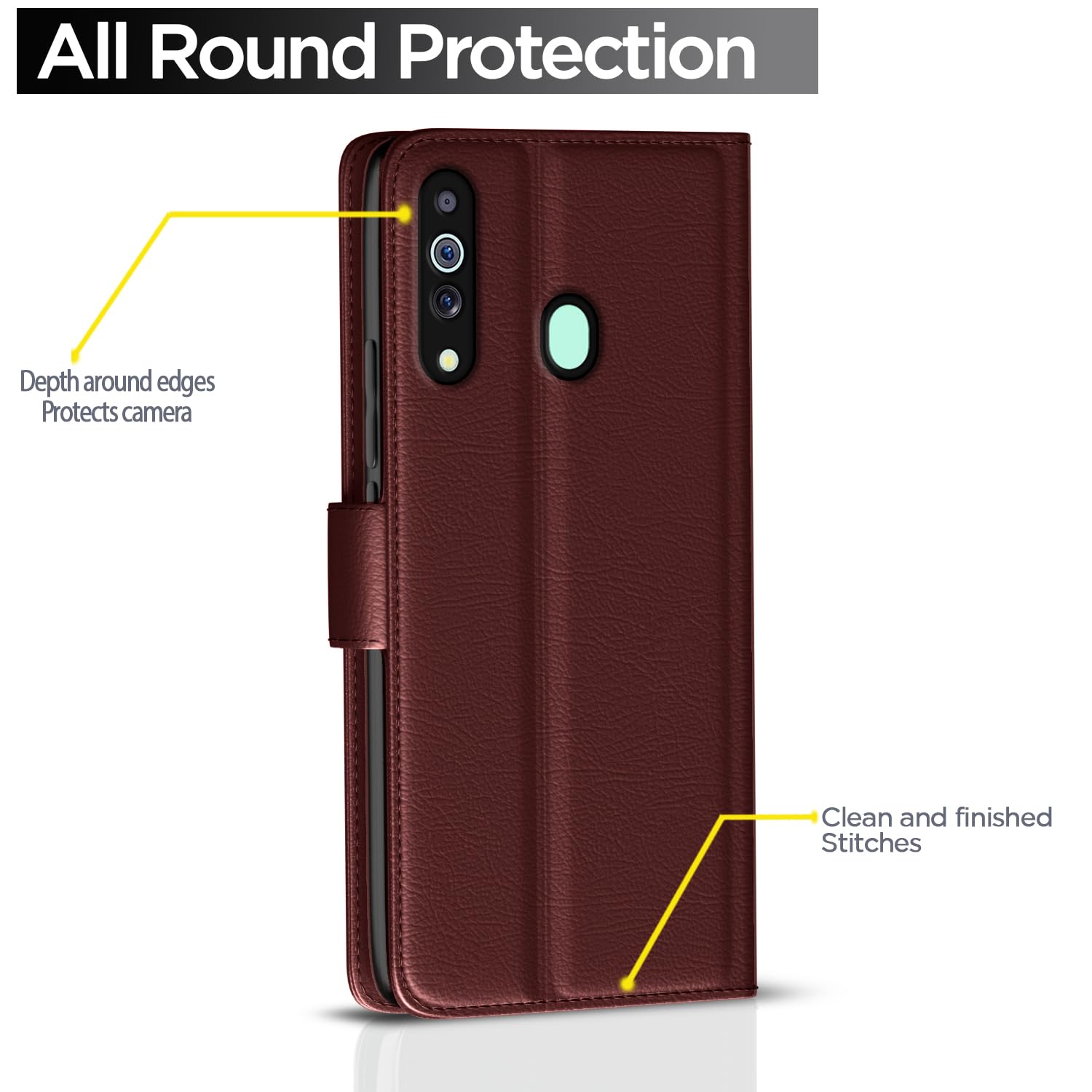 Pikkme brown Wallet flip case for Samsung M40 – photo 4
