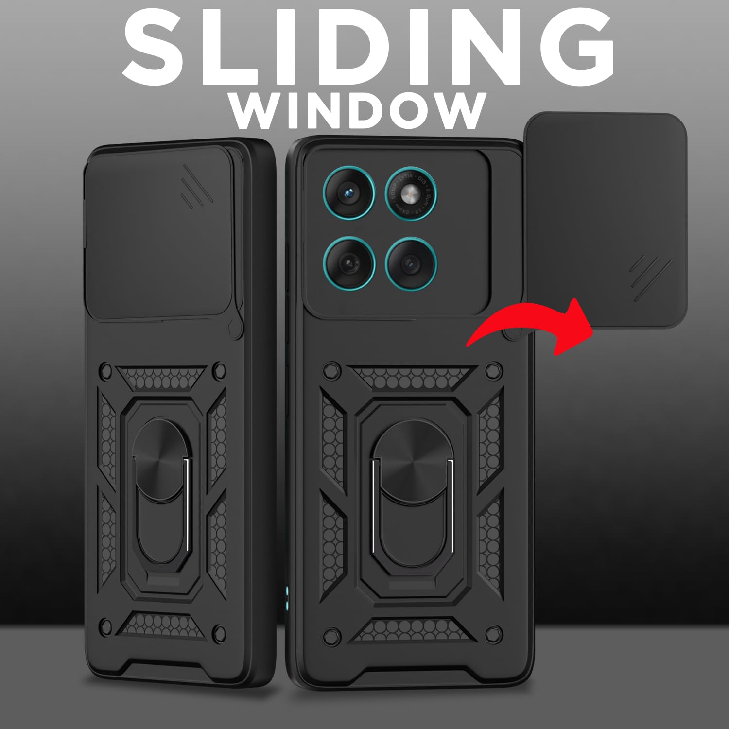 Pikkme Motorola Moto edge 60 fusion D10 Tough Armor Back Cover (Black)