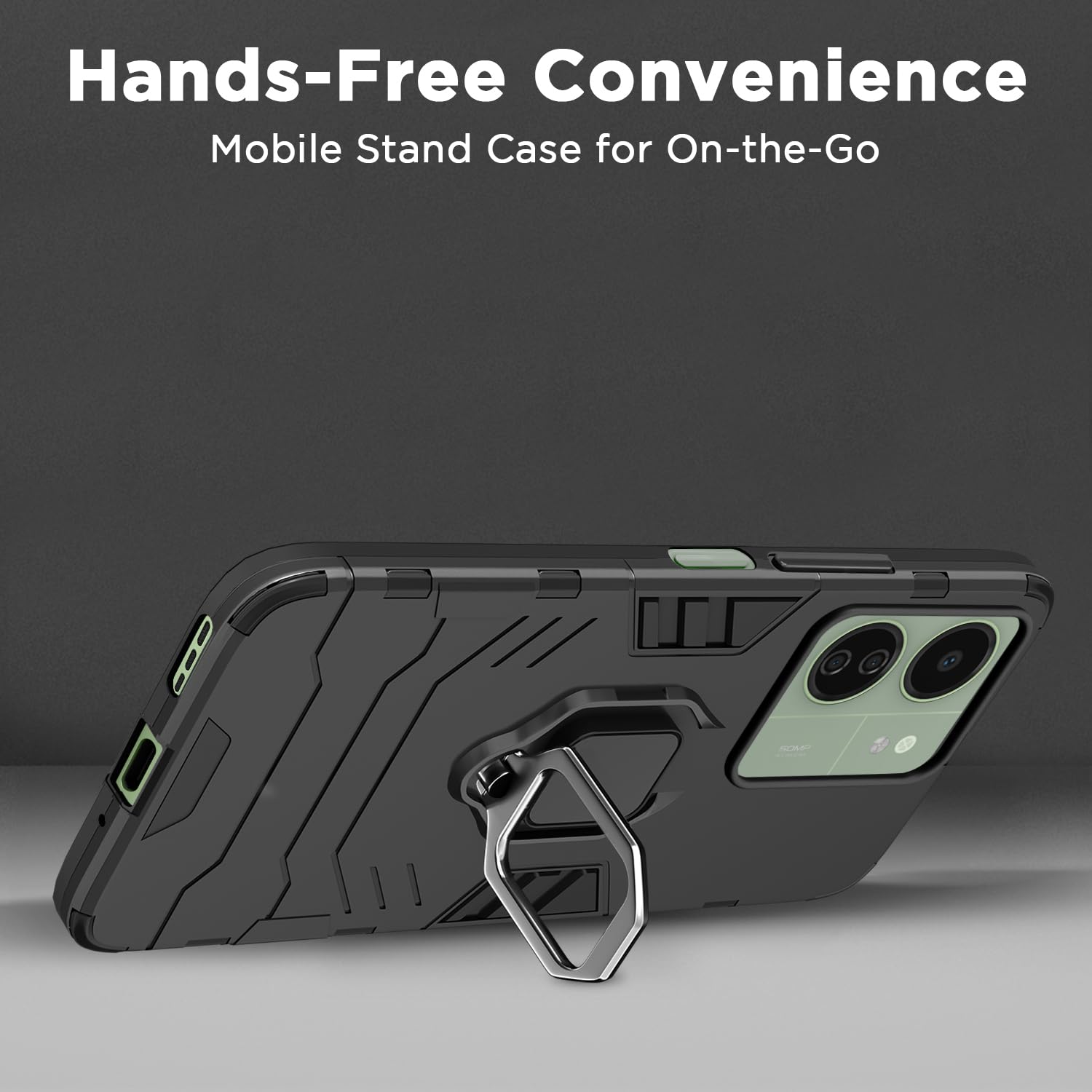 Black D5 Tough Armor mobile back cover for Redmi 13C 4G/13C 5G – Pikkme – photo 6