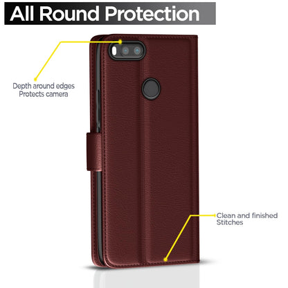 Mi A1 mobile flip cover in brown by Pikkme – photo 4