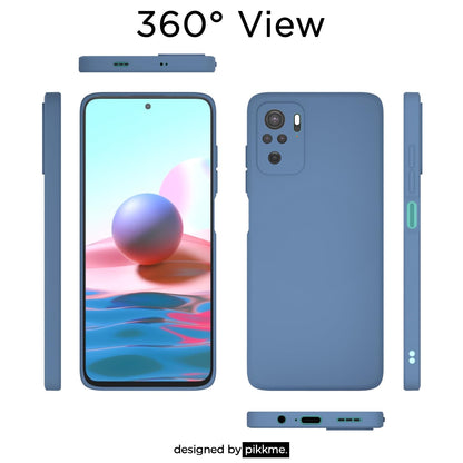 Pikkme Redmi Note 10 / Redmi Note 10S Soft Matte Silicone Shockproof Case (Aqua Blue)