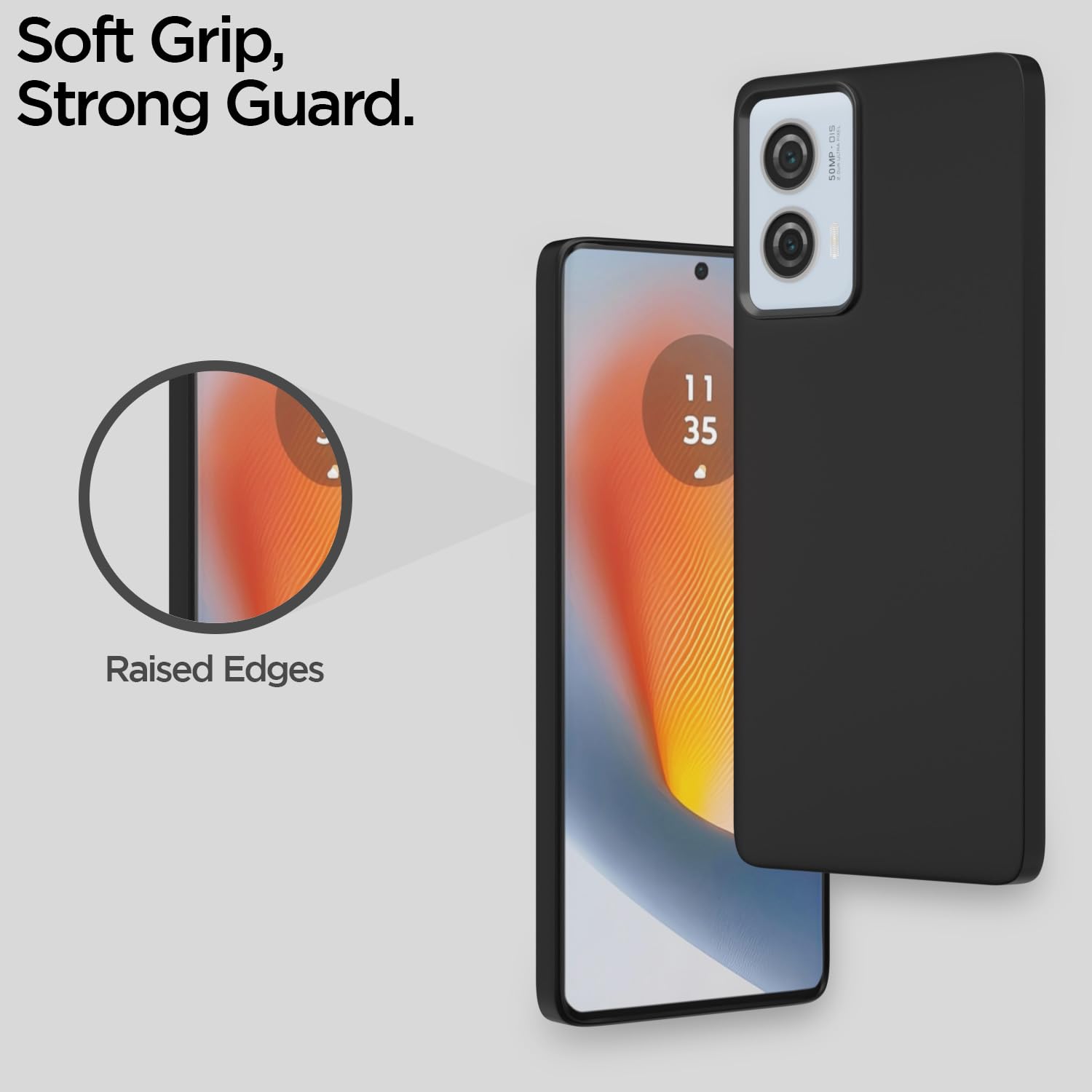 Pikkme  Motorola Moto Edge 50 Fusion 5G SideCut Back Cover (Black)