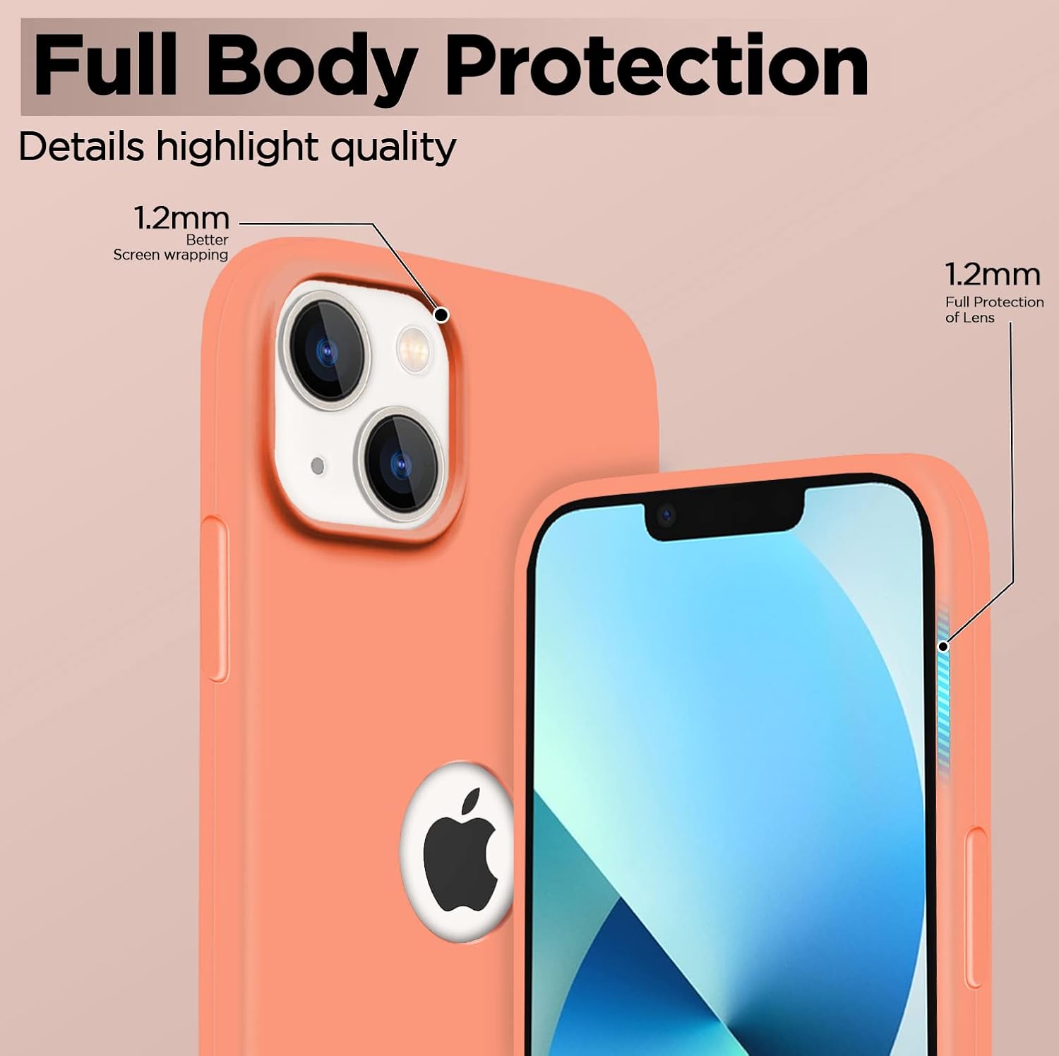 Pikkme iPhone 13 Super Soft Silicone Back Cover (Peach)