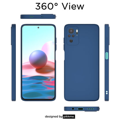 Pikkme Redmi Note 10 / Redmi Note 10S Soft Matte Silicone Shockproof Case(Blue)