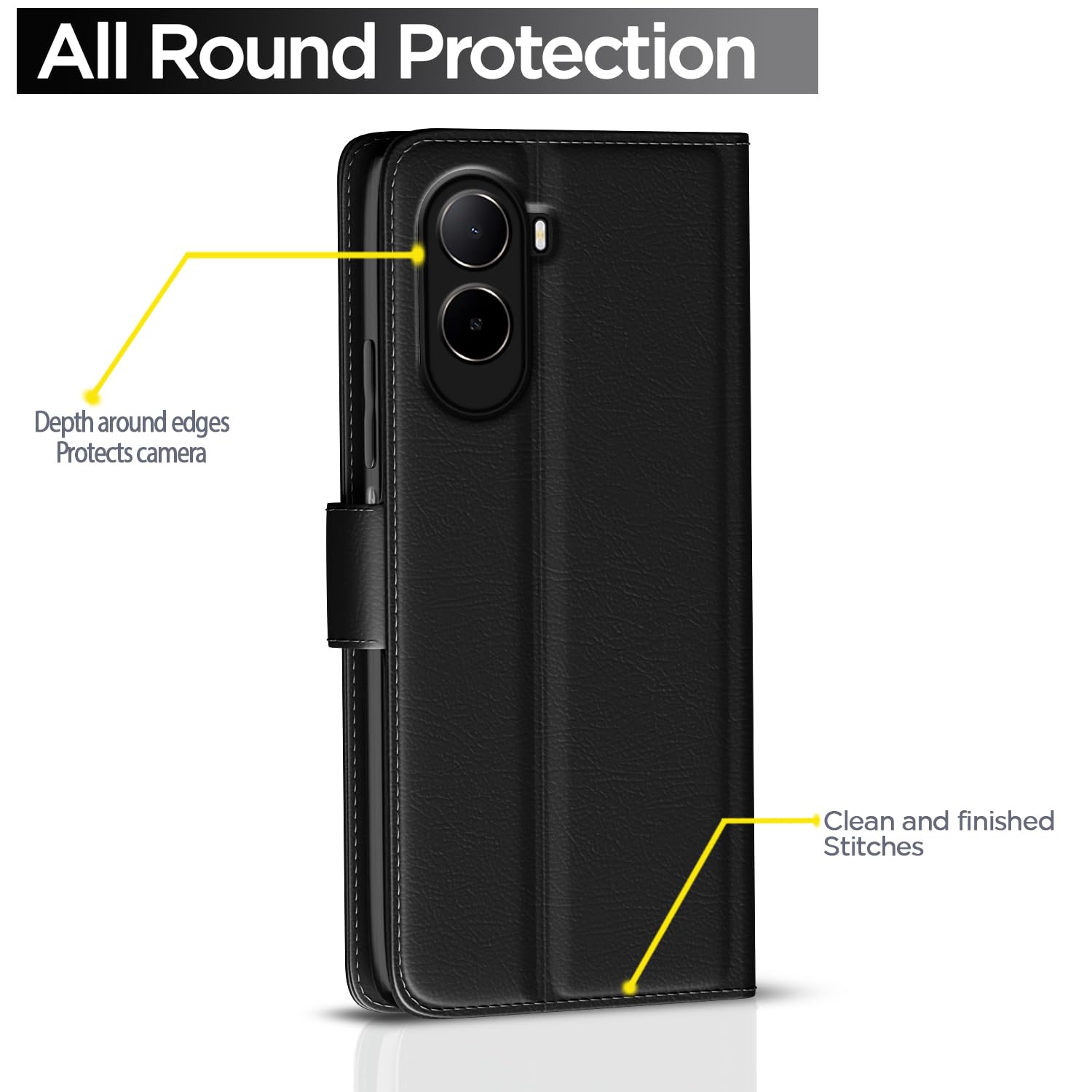 Pikkme Redmi A7 Pro/Poco C85x 5G/C81 Wallet black mobile flip cover – photo 4