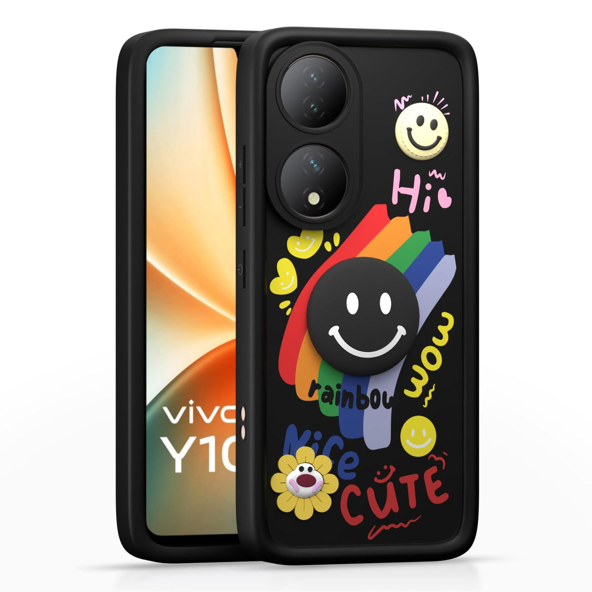 Pikkme black mobile cover for Vivo Y100 5G