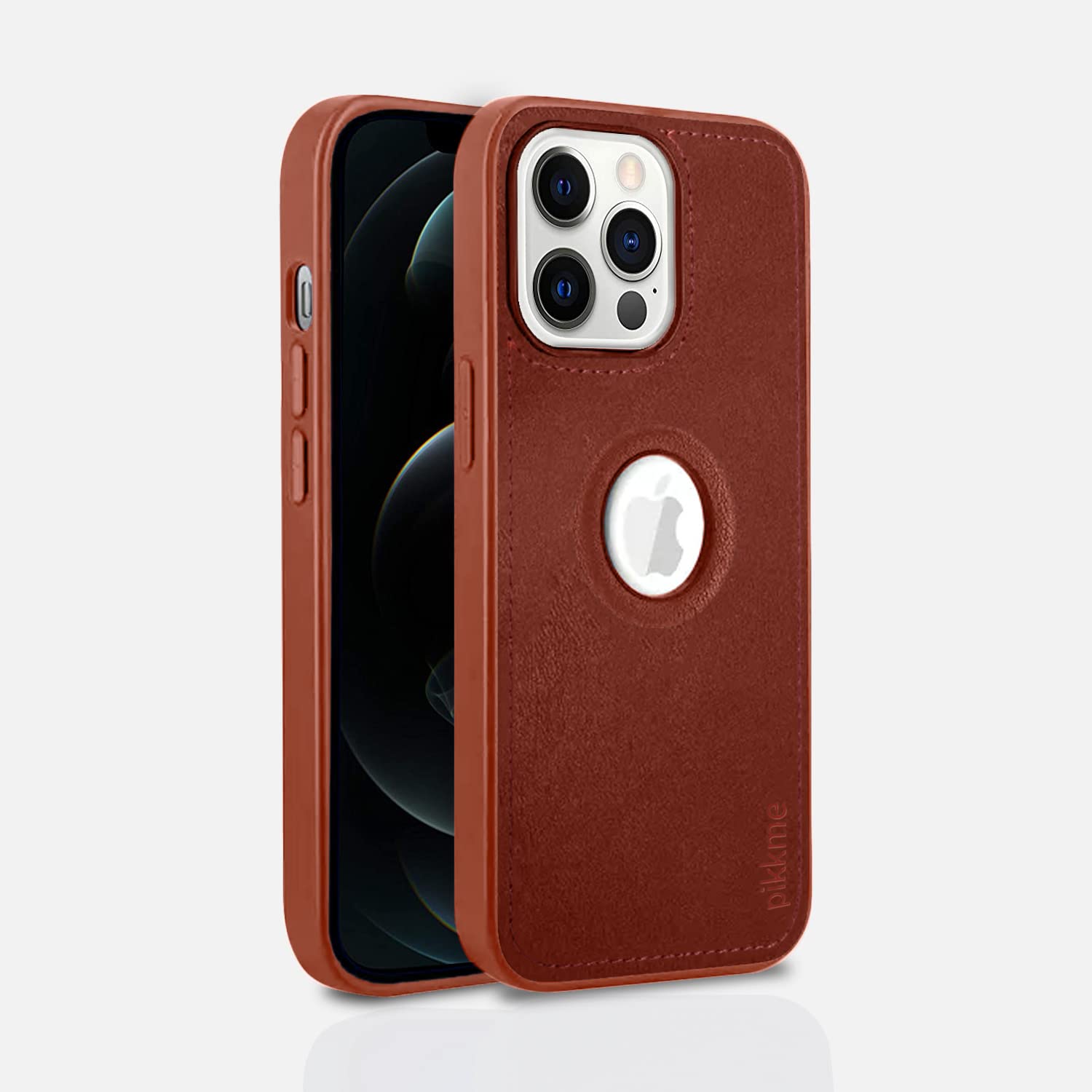 Pikkme iPhone 12 Pro Luxe Series | Velvet Cloth Inside PU Leather Back Case (Brown)