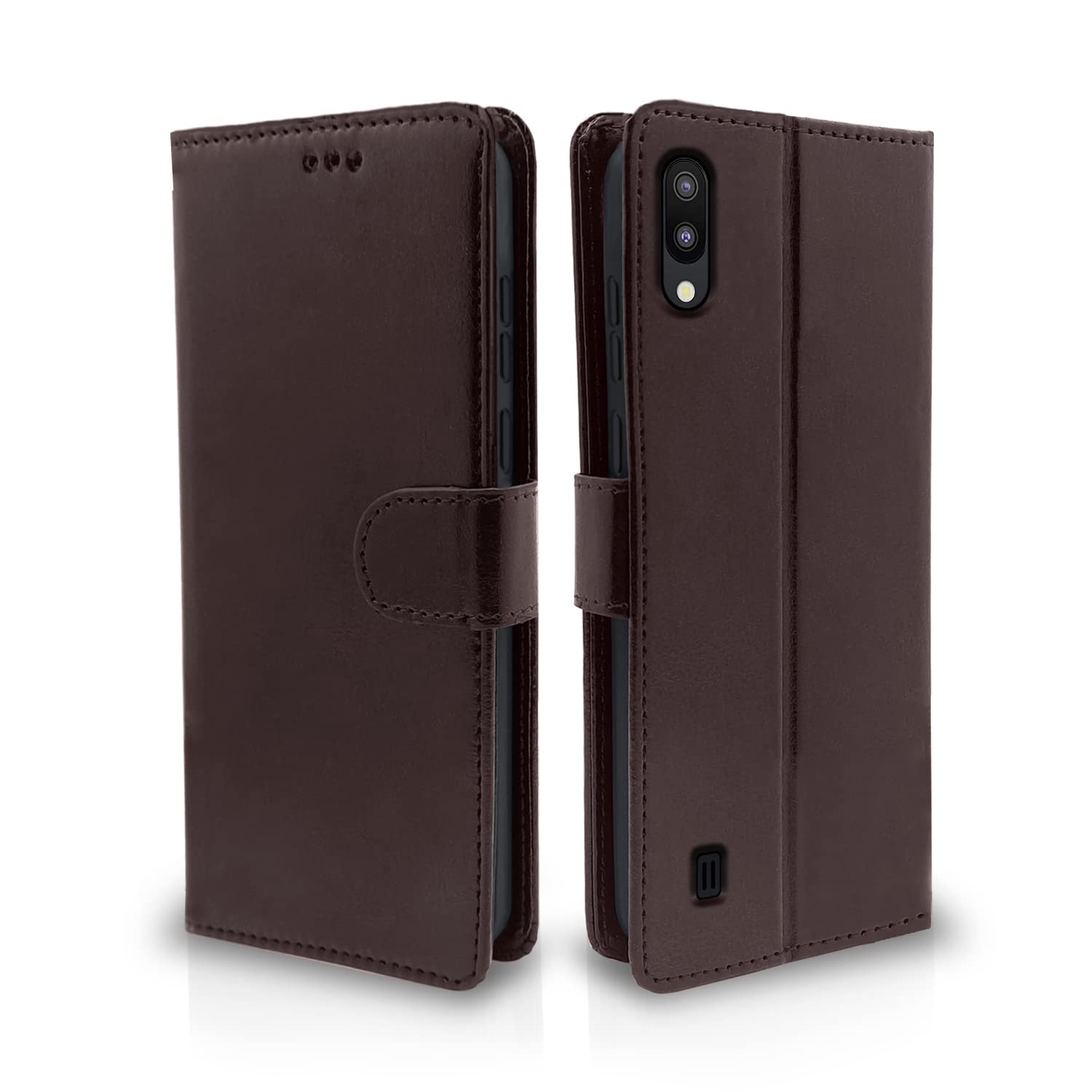Pikkme Samsung Galaxy M10 Vintage Flip Cover (Coffee)