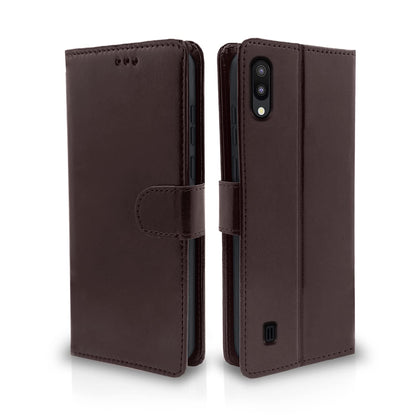 Pikkme Samsung Galaxy M10 Vintage Flip Cover (Coffee)