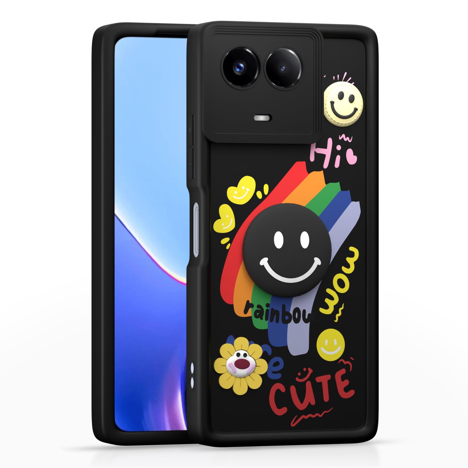 Pikkme Realme 11/11X 5G/Narzo 60X 5G Soft Silicone black mobile back cover