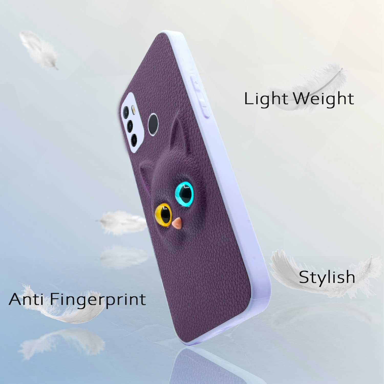 Pikkme Oppo A53 Kitty Back Cover (Purple)