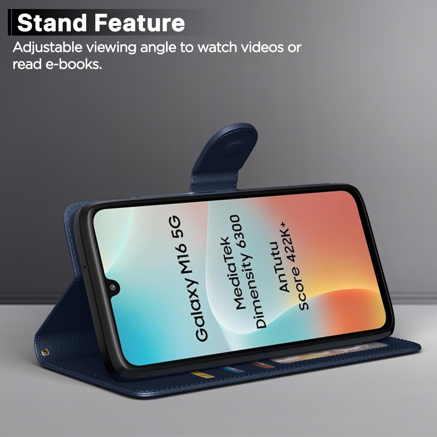 Blue Wallet wallet flip cover for Samsung M16 5G – Pikkme – photo 3
