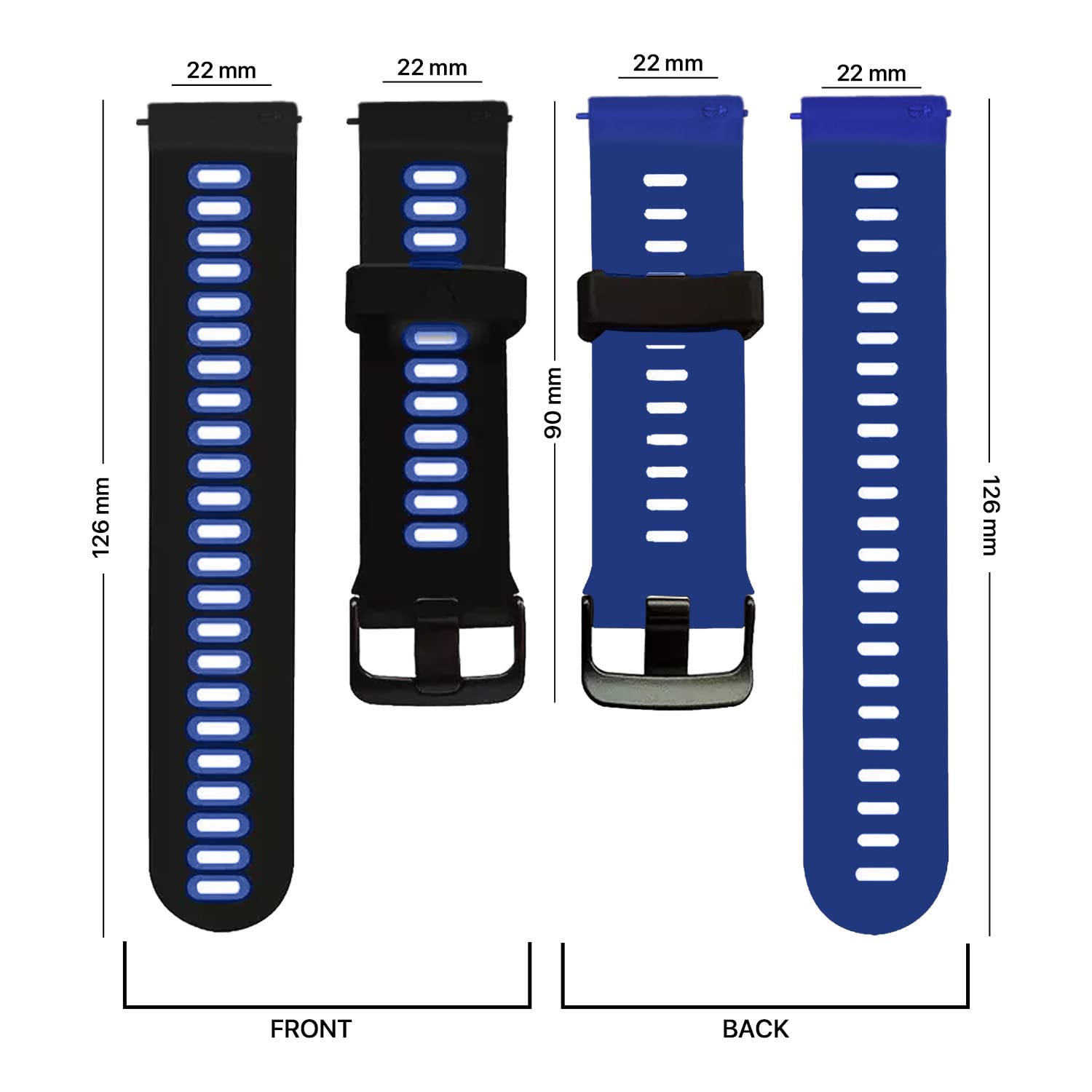 Pikkme Back Cover (Black & Blue) black & blue back cover – photo 6