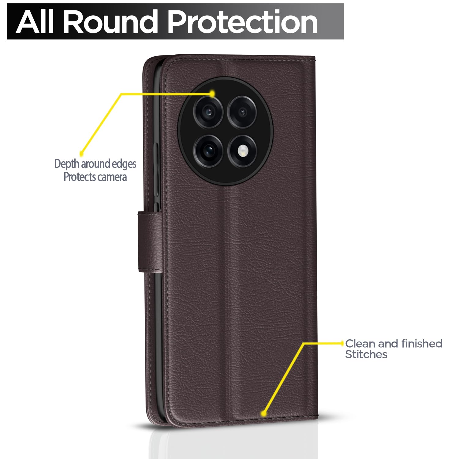 OnePlus 13R 5G Wallet flip case in coffee by Pikkme – photo 4