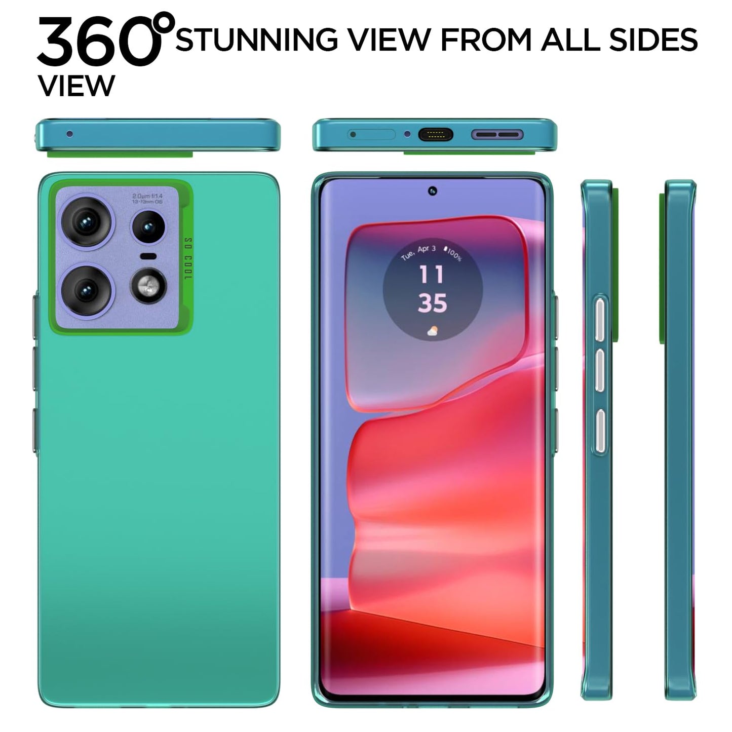 Pikkme Moto Edge 50 Pro 5G So Cool Matte Finish Back Cover (Green)