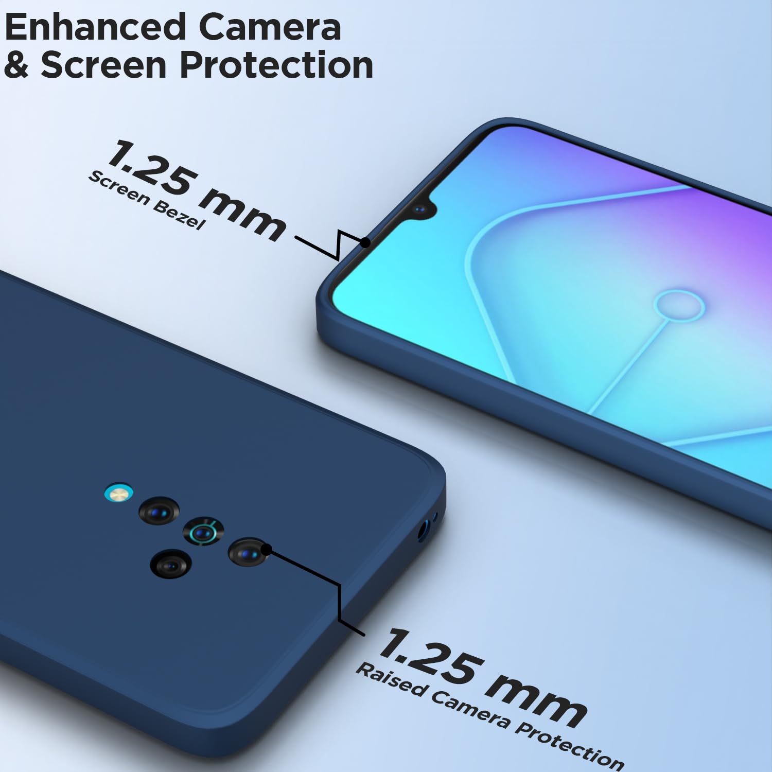 Pikkme Vivo S1 Pro Soft Matte Silicone Shockproof Case (Blue)