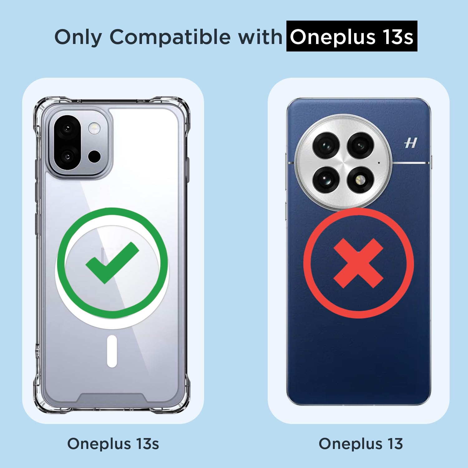 Pikkme OnePlus 13s 5G Mag-Safe Shockproof PC + TPU Back Cover (Transparent)