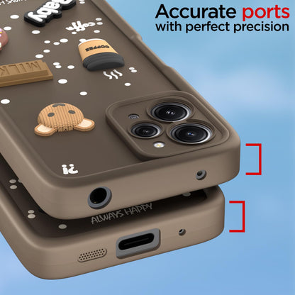 Pikkme Redmi 12 4G Silicone brown mobile back cover – photo 4