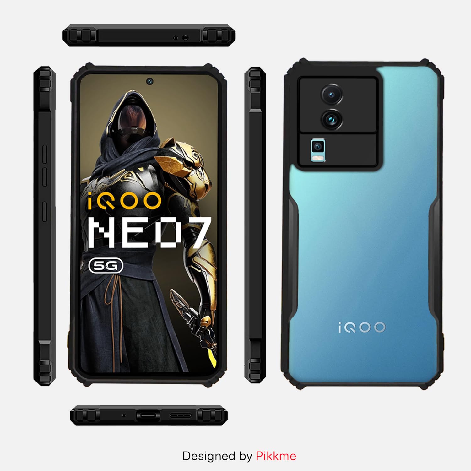 Pikkme iQOO Neo 7 5G Hybrid black mobile back cover – photo 3
